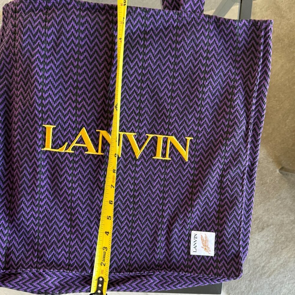 Lanvin Fabric Tote Bag, X Future Curb Cotton, Purple Black, Medium - Picture 14 of 16